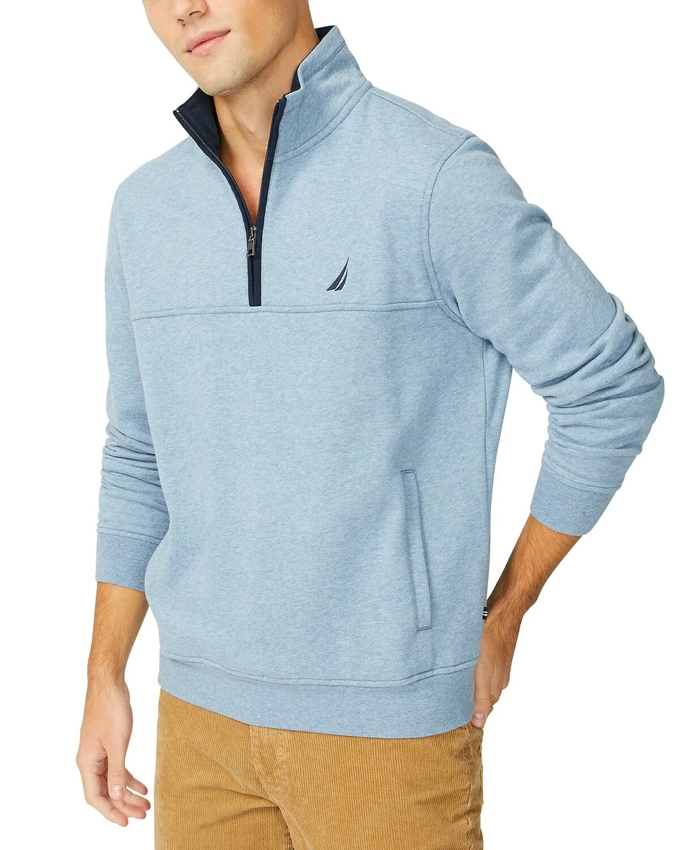 Nautica men's solid quarter zip fleece pullover new arrivals