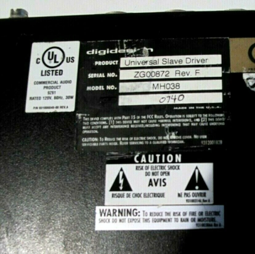 Digidesign Universal Slave Driver MH038 Rack Mountable - Image 3 of 3