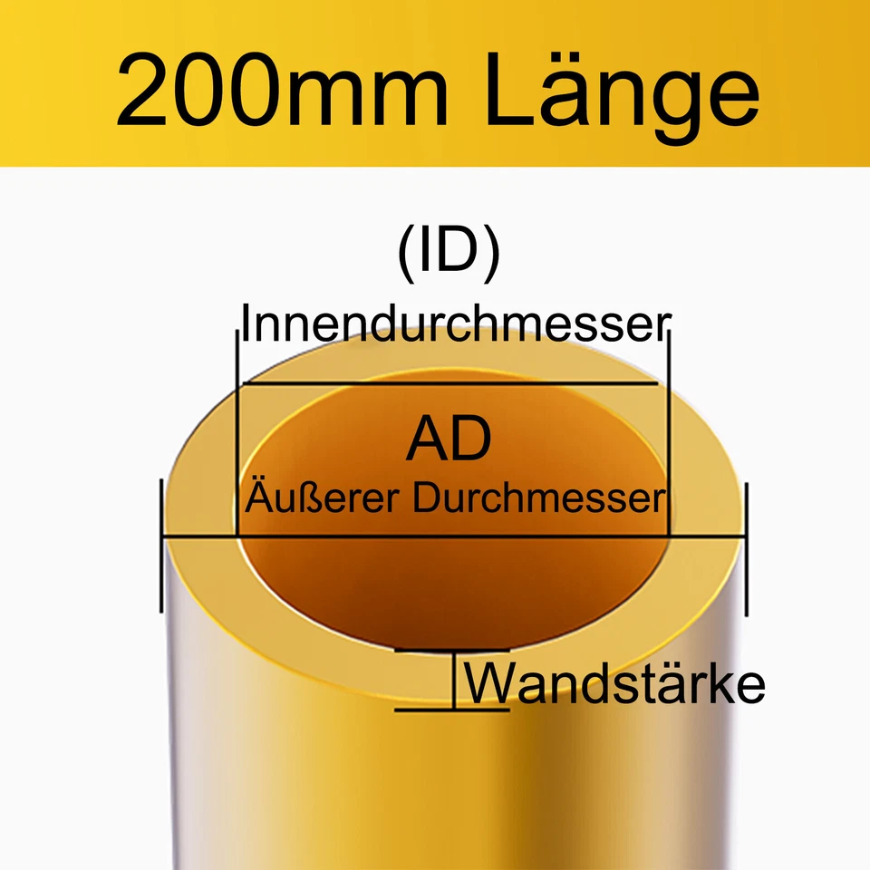 Messing Rohr Messingrohr Rundrohr Außen 2mm 3mm 4mm 5mm 6mm bis 80mm 200mm Länge - Bild 2 von 4