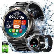 Military Smart Watch Men Bluetooth Call Rugged Fitness Tracker for Android iOS