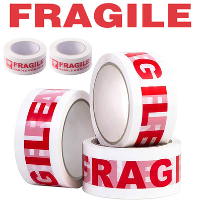 FRAGIL BEDRUCKT STARK PAKETBAND MULTILISTING 12 6 24 36 50mm 66m BOX 2'' 72