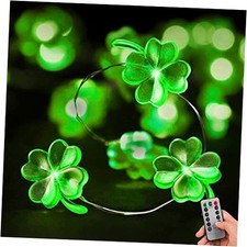St. Patrick's Day Lights Shamrock String Lights Battery Operated 13 Feet 40