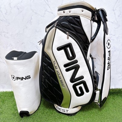 PING Karsten White/Black cart bag golf carry caddy bag rare japan
