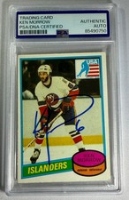 1980-81 OPC Ken Morrow Team USA Olympic Gold Signed Auto RC Card #9 PSA DNA