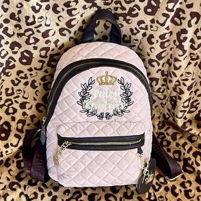 JUICY COUTURE Royal Moment Quilted Velour Backpack Pink  display picture 3