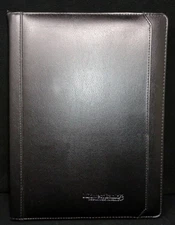 LEEDS Black Zippered Leather Notebook