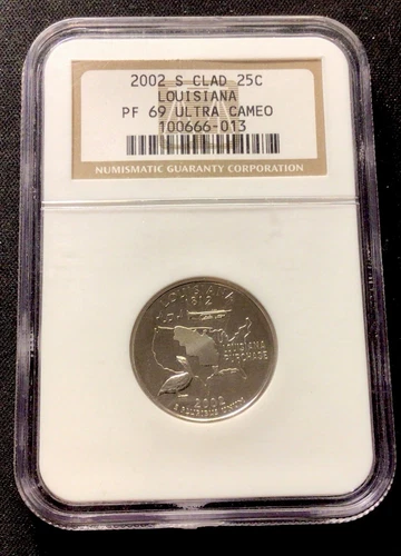 2002 S Clad 25c Louisiana Statehood! NGC PF69 Ultra Cameo! ENN Coins