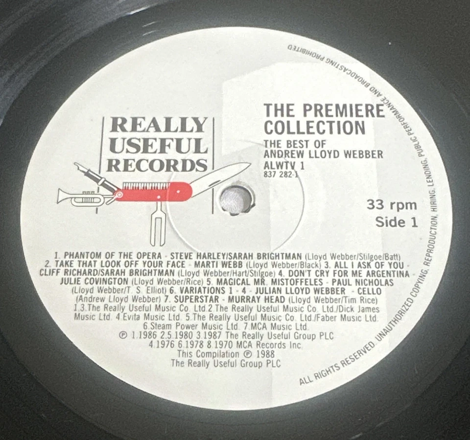 The Premier Collection Andrew Lloyd Webber LP Album Vinyl Theatre EX /EX Con - Image 4 of 4