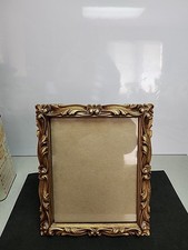 Vintage MCM 8 X 10  Ornate Faux Wood Picture Frame Hanging or Standing
