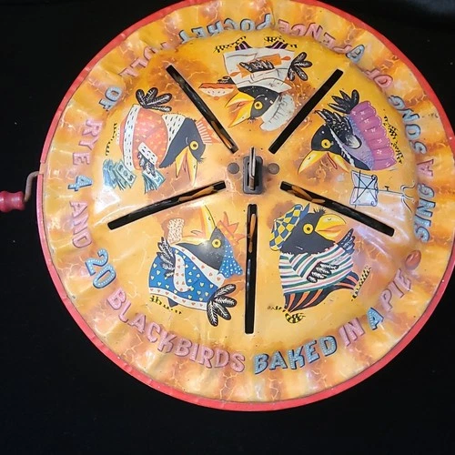 Mattel Sing a Song of Sixpence Vintage Wind-up Toy 20 Blackbirds Tin Pie