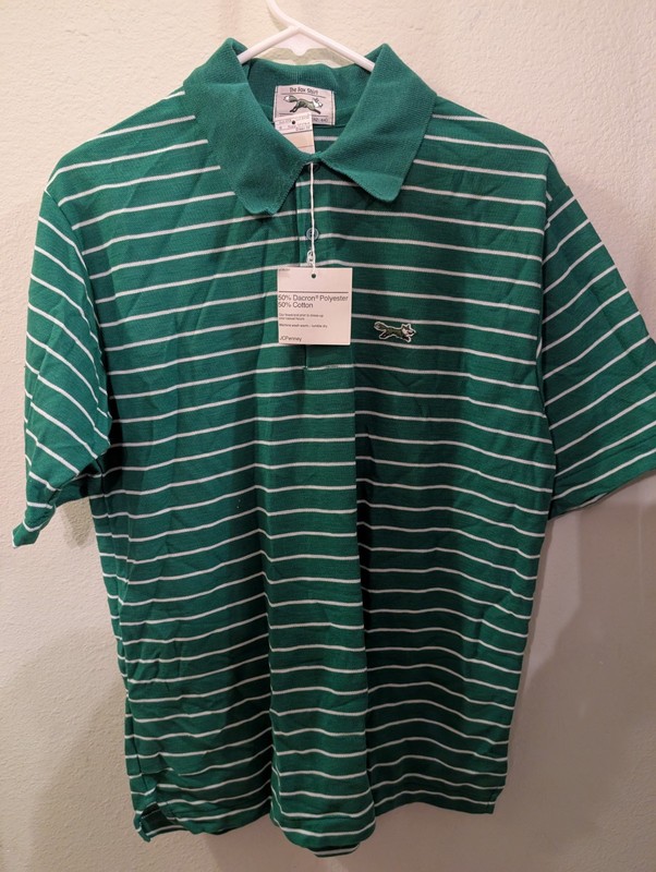 The Fox Shirt Vintage JCP Polo Shirt Collector Large 42/44 NWT Fox Logo, Unworn