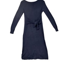 Banana Republic Sweater Dress Womens Small Petite Blue Belted Knit Knee Length