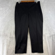 Talbots Pants Womens 8P Black Heritage Straight Leg Dress Ankle Work Office