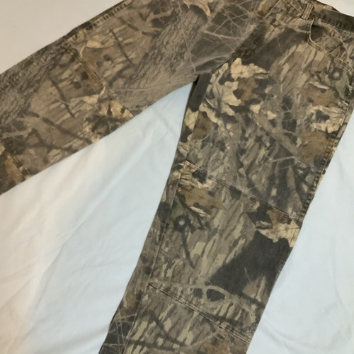 Vintage Wrangler Camo Jeans Men 34x32 Mossy Oak Forest Hunting Double Knee - Picture 2 of 11