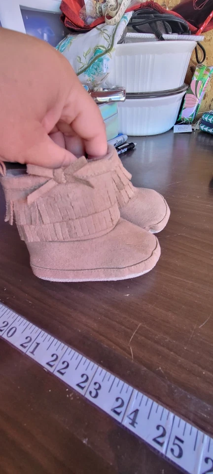 Mocasines de cuero para bebé estilo bota talla 3 Foto 2 de 4