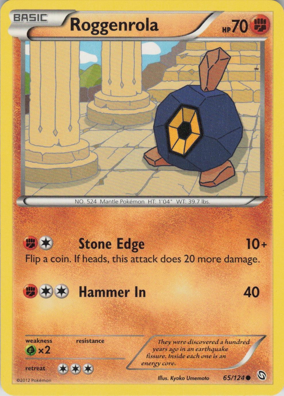 Roggenrola 65/124 Common Dragons Exalted Pokemon Near Mint