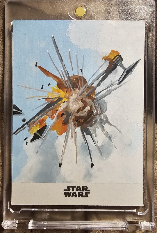Topps Star Wars Tie Fighter Explosion Mandalorian Season 2 Sketch Jay Manchand 
