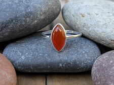 Red Onyx and Sterling Silver Size 6.5 Ring