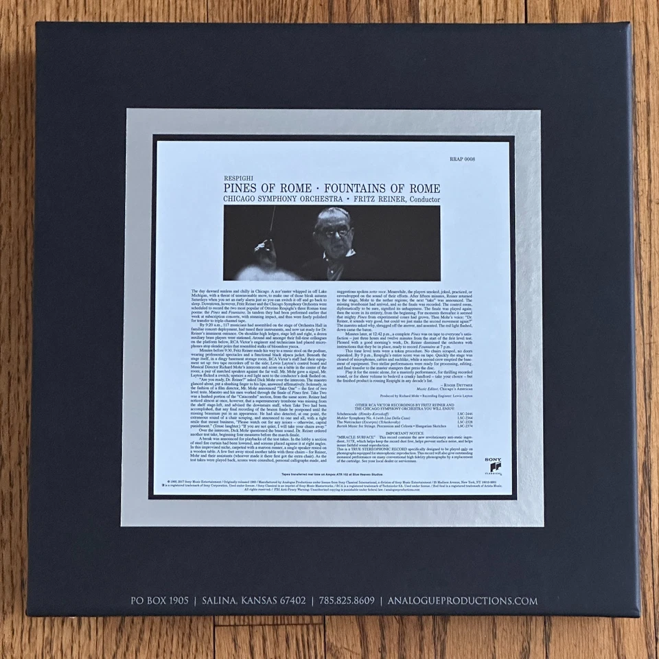 Reiner CSO Pines / Fountains Of Rome AP UltraTape RR0008 15 ips Reel to Reel Foto 4 de 4