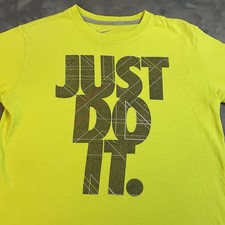 Nike Just Do It T-Shirt Boys Size XL Neon Green Sportswear Basketball Baseball