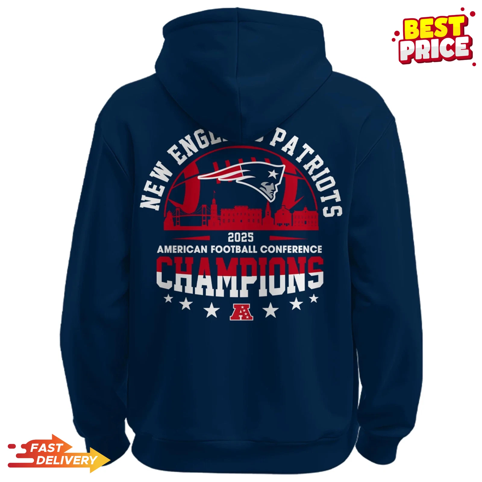 New England Patriots x AFC Conference Champions Super Bowl LX Hoodie