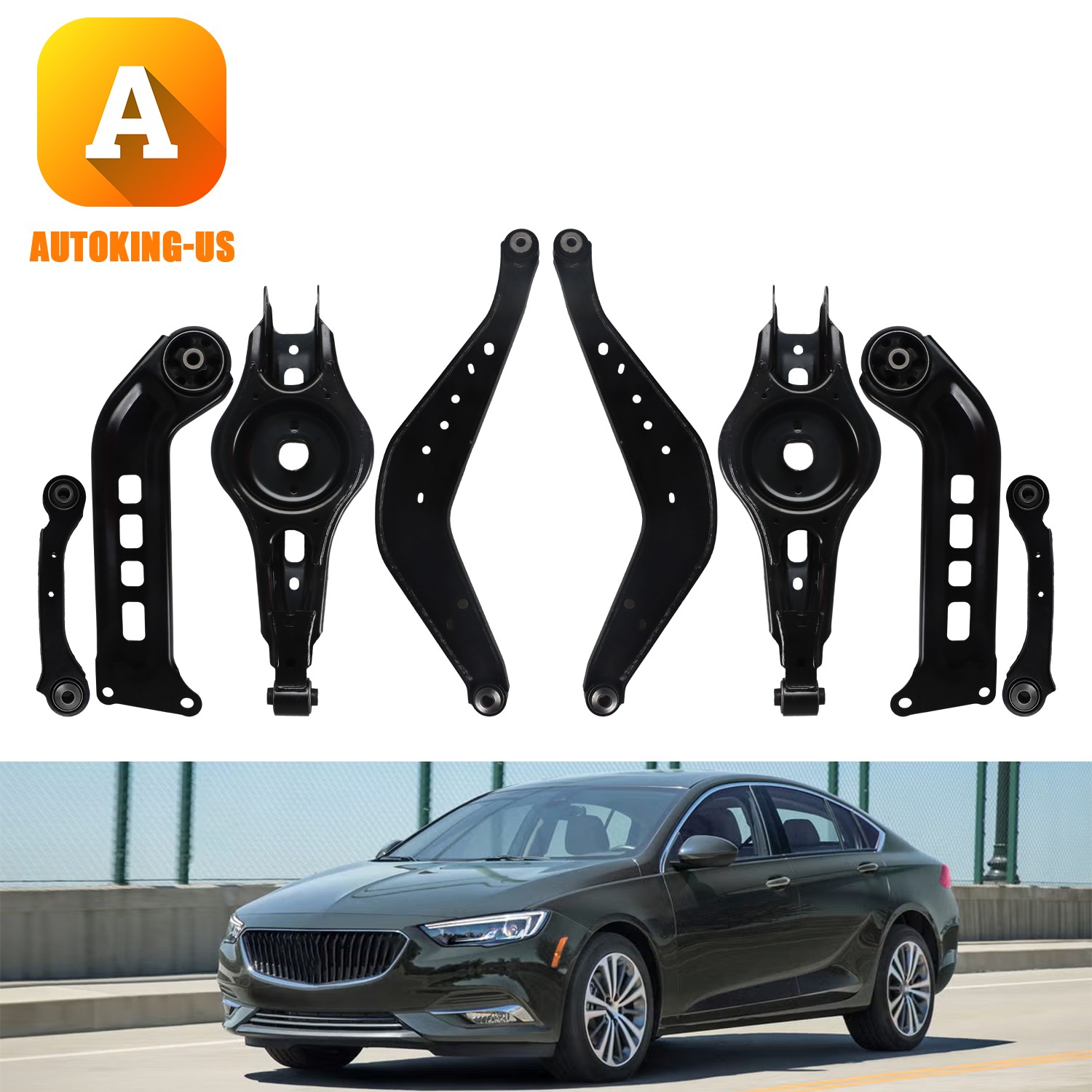 Rear Upper & Lower Control Arms W/ Bushings for Chevrolet Malibu 2016-2023 