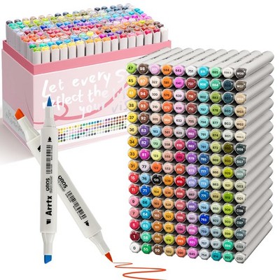 Arrtx OROS 160 Color Alcohol Markers, Brush and Chisel Tip, suitable for 160