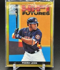 SEE PHOTOS Pedro Leon RC 2022 Bowman Chrome Hi-Fi Futures Gold Refractor /50