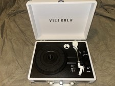 Victrola White Suitcase Record Player with Bluetooth Compatibility