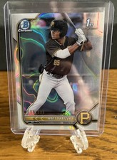 2022 Bowman Chrome Refractor Matt Frazier #BCP-91 Ray Wave /399 Pirates