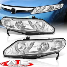 Chrome Clear OE Style Replacement Head Lights Lamp For 2006-2011 Honda Civic 4DR