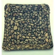 BASKET-LARGE WEAVE-Square-Dark Brown/Earth Tones-12" x 12"-Shelf Decor