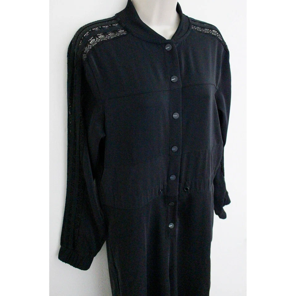 Macacão Adidas pequeno preto acabamento em renda 3 listras manga longa botões de pressão *FLAW - Imagem 4 de 4