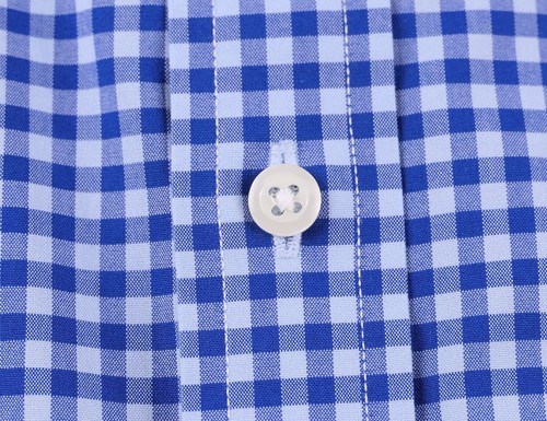 Brooks Brothers Blue Gingham Check Non Iron Supima Cotton Dress Shirt 17.5 34 - Picture 6 of 8