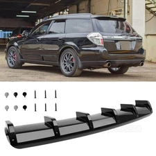 For Subaru Outback Gloss Black 36" Shark Fins Rear Diffuser Bumper Lip Spoiler