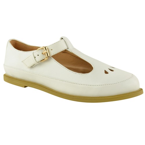 LADIES WOMENS GIRLS FLAT CUT OUT DOLLY GEEK SHOES SCHOOL WORK BROGUES PUMPS SIZE - Picture 34 of 38