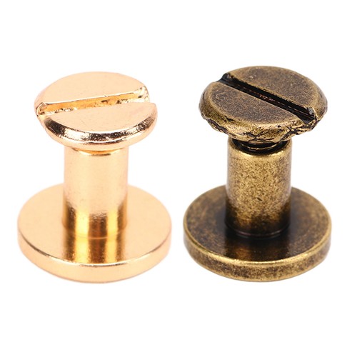 200 Set Chicago Screws Set 9.5x8mm Brass Uniform Coating Leather Screw Rivet Hot - Picture 10 of 18
