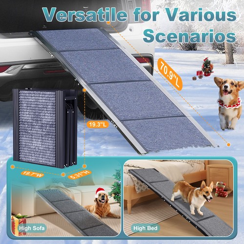 Foldable&Portable Pet Ramp Anti-Slip Mat Dog Stairs for Large Dogs Sturdy Safe - Picture 11 of 11