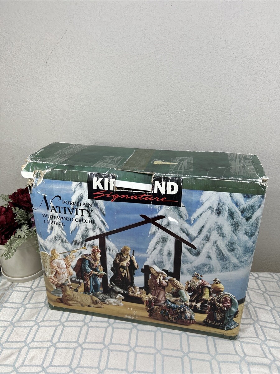 Kirkland 14 Piece Complete Porcelain Christmas Nativity Set