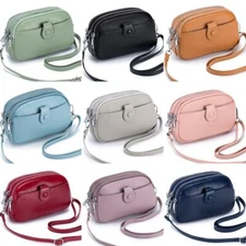 Womens Genuine Leather Small Crossbody Bag Shoulder Handbag Zip Cellphone Wallet