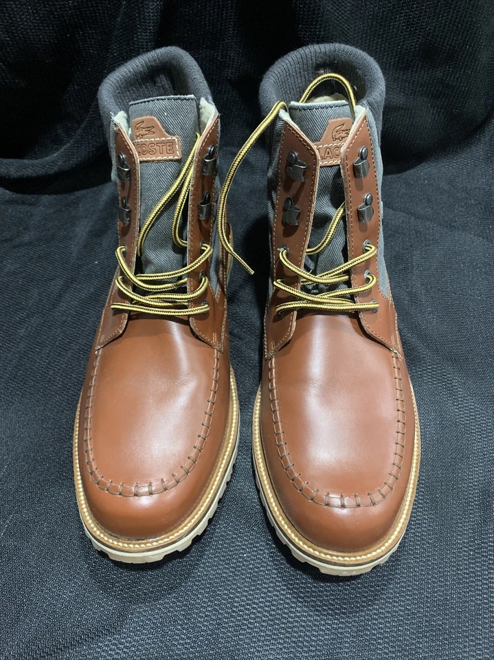 Bota Lacoste Lousteau 2 SRM Cuero Borgoña Marrón Para Hombre Talla 13 Uso Mínimo Foto 2 de 4