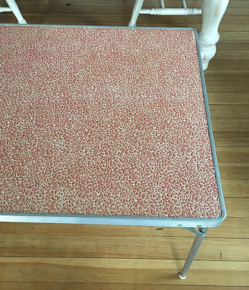 Mesa Plegable MCM Vintage Niños Niños 36”X24” Aluminio Masonita Vinilo Foto 3 de 4