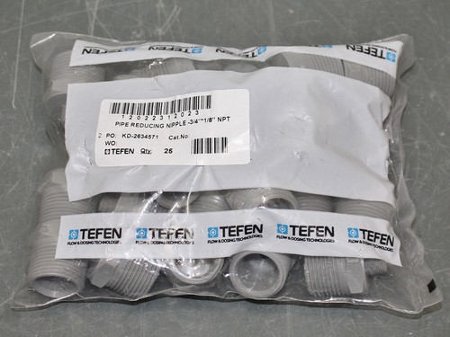 (97) Tefen Straight Reducer 3/4" to 1/8" NPT, Nylon Plastic Pipe Fitting for Oil - Picture 2 of 8
