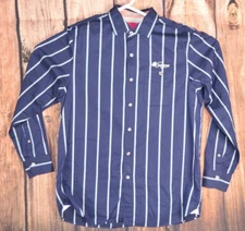 Tommy Bahama Mens Long Sleeve Button Up Shirt Medium Sawgrass TPC Navy Blue
