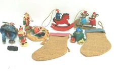 Christmas Decor Lot x  9 Assorted Ornaments Decor Vintage Decor Christmas 