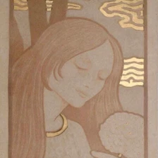 EXRARE PAUL BERTHON 1899 POSTER HORTENSIAS ART NOUVEAU  LITHOGRAPH WITH GOLD WOW