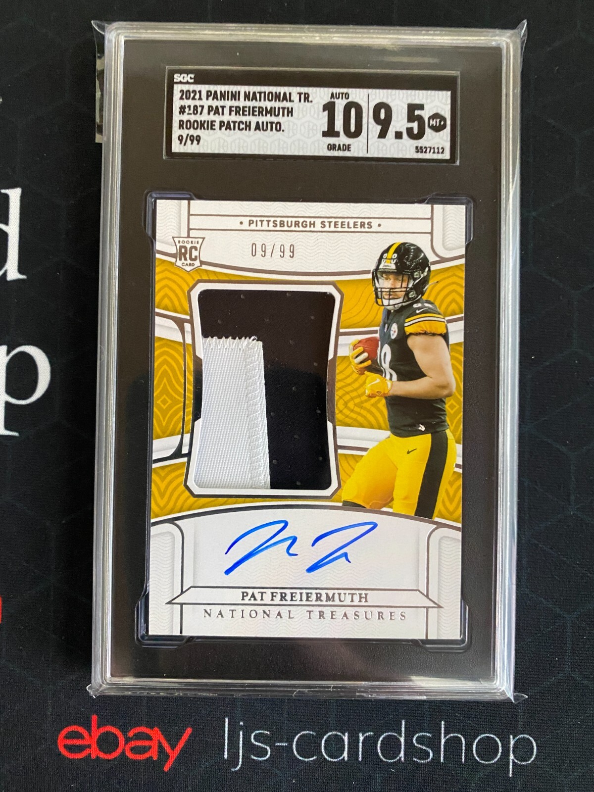 Pat Freiermuth Panini National Treasures Collegiate #56 College Materials Signatures-Blue