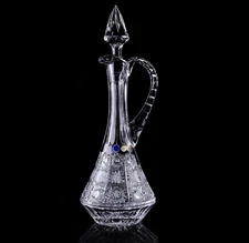 Bohemian Czech Hand Cut Queen Lace 500PK 24% Lead Crystal Decanter with Handle
