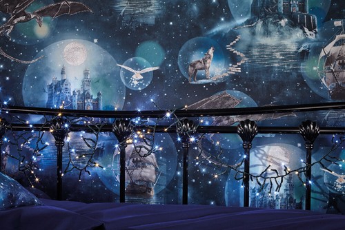 Magical Kingdom Wallpaper Harry Potter Style Design by Arthouse in Purple & Blue - Picture 15 of 15