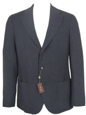 NEW 5695 Loro Piana Cheviot Cashmere Sportcoat Jacket US 40 e 50 Blue Heavier